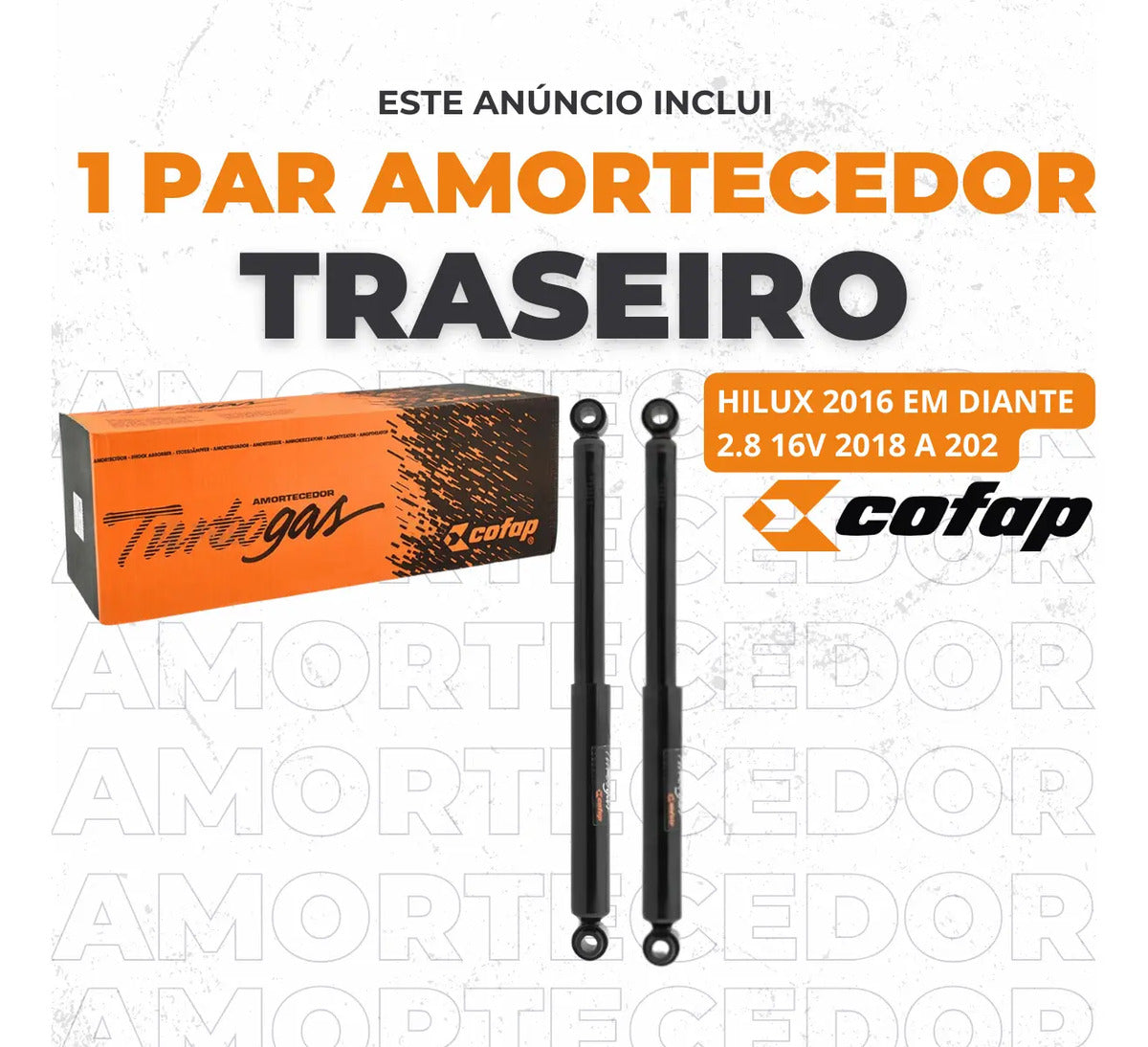 Par Amortecedores Traseiro Hilux 2.8 16v 2018/2021 Cofap