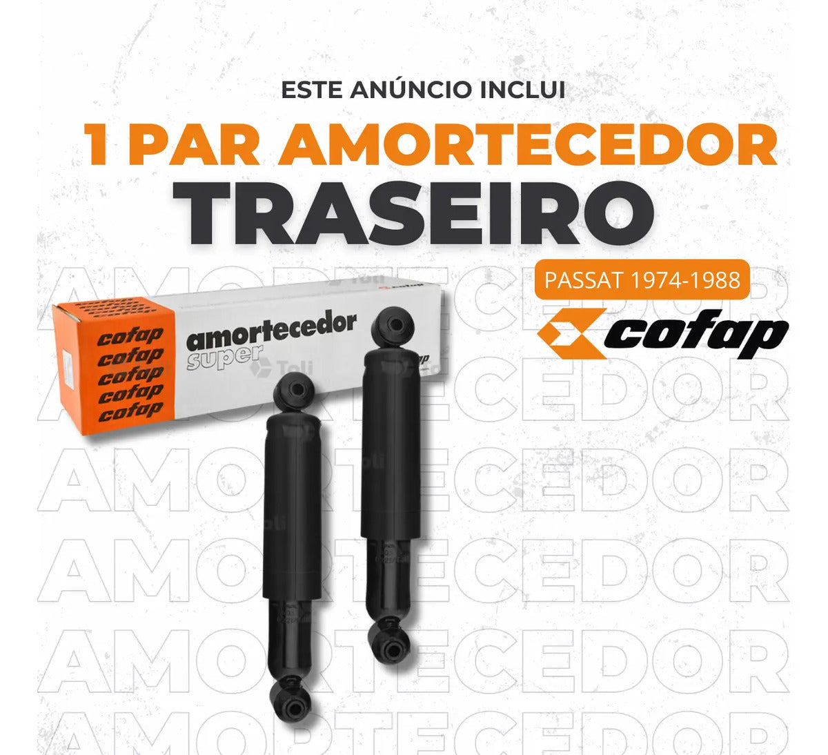 Par Amortecedor Traseiro Passat 1974 Até 1988 Original Cofap