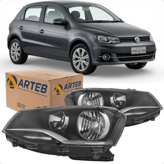Farol Máscara Negra Foco Duplo Gol G6 2013 A 15 2016 Arteb