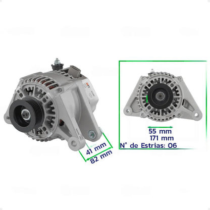 Alternador Lifan X60 1.8 16v 90a 2013 Com Polia 6pk