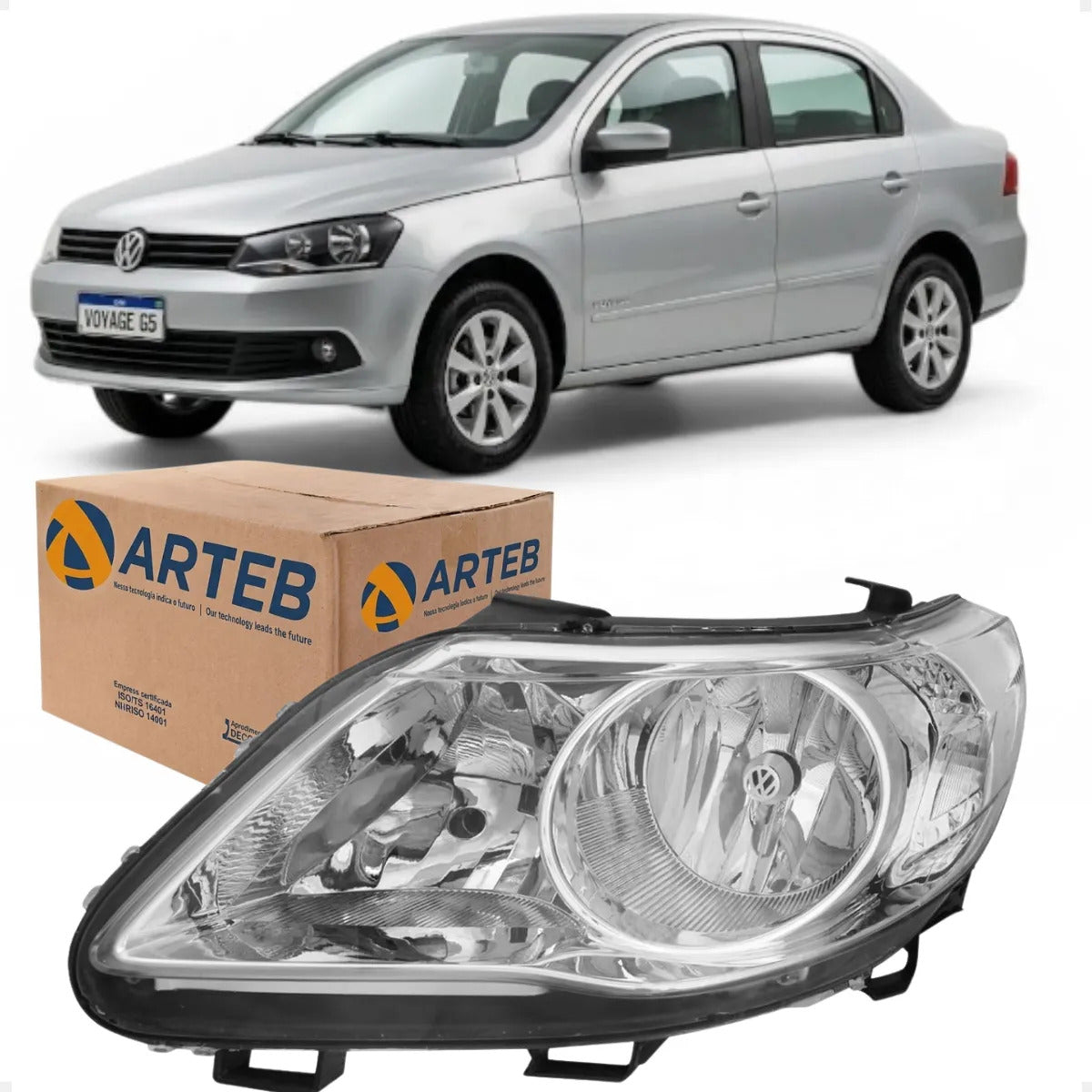 Farol Vw Voyage G5 2008 A 2012 Foco Duplo Defletor Vw Arteb