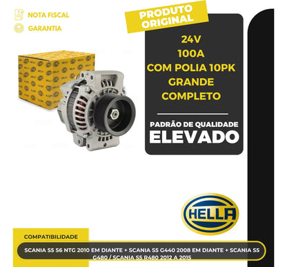 Alternador Scania S5 S6 G440 G480 R480 2008 Em Diante 24v