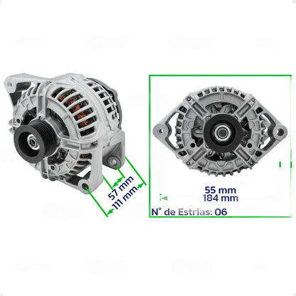 Alternador Corsa Astra Zafira S10 120a 1994 A 2012