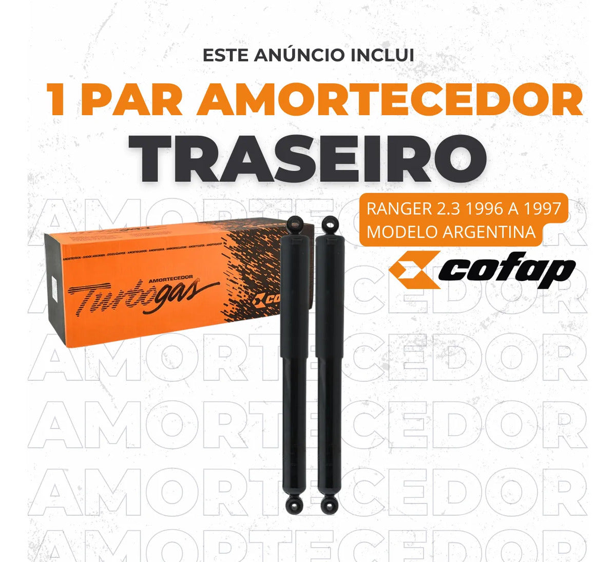 Par Amortecedor Traseiro Ford Ranger Argentina 1996/97 Cofap