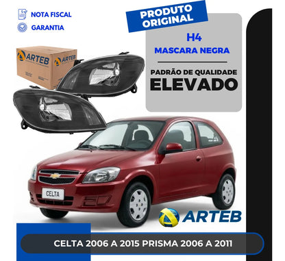 Farol Prisma Celta 2006 07 08 09 10 2011 Máscara Negra Arteb