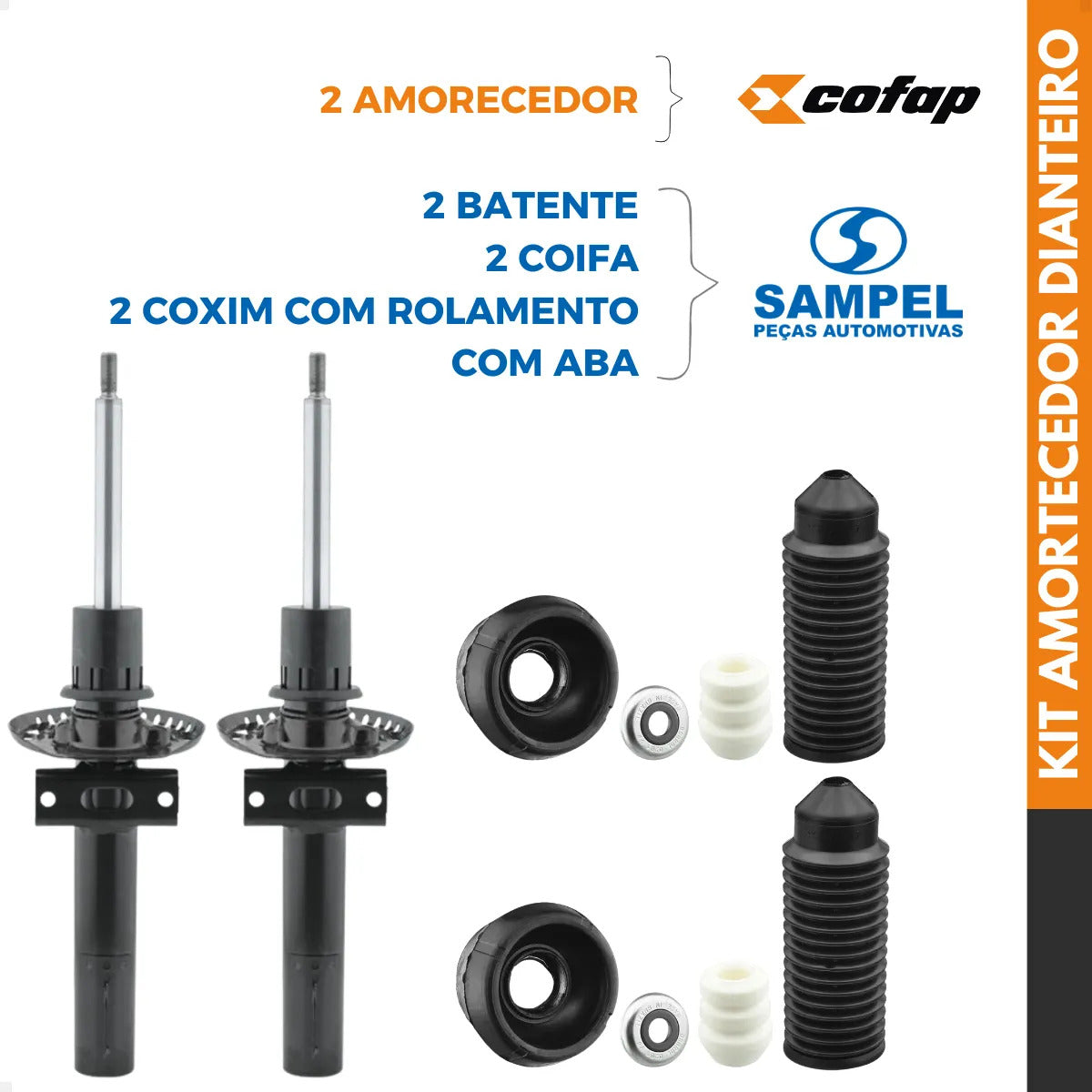 Kit 2 Amortecedor Coxin Diant Gol Voyage G5 G6 Cofap Sampel