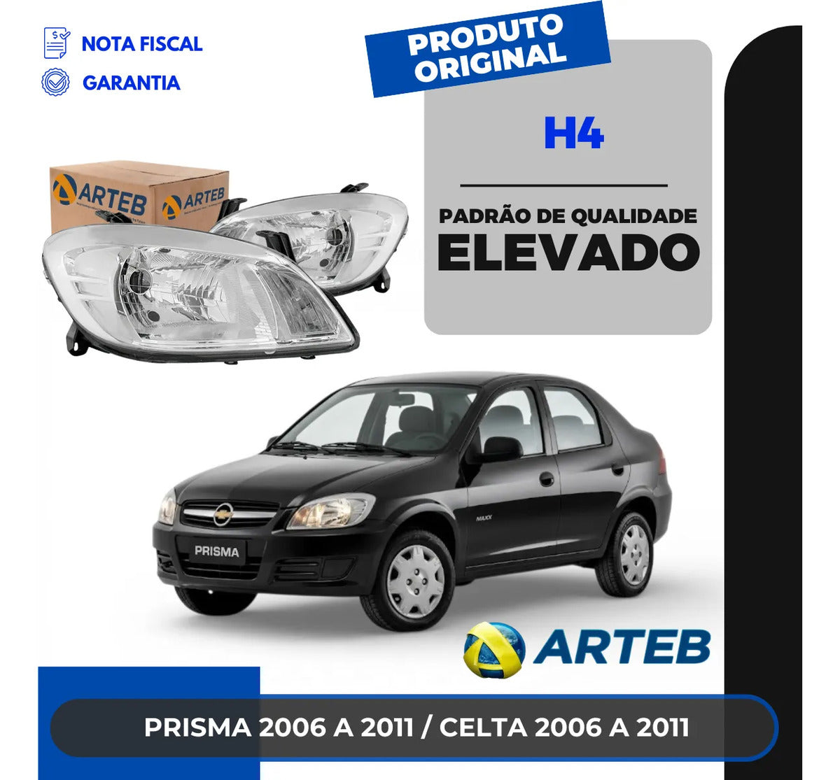 Farol Celta Prisma 2006 2007 2008 2009 2010 2011 Arteb