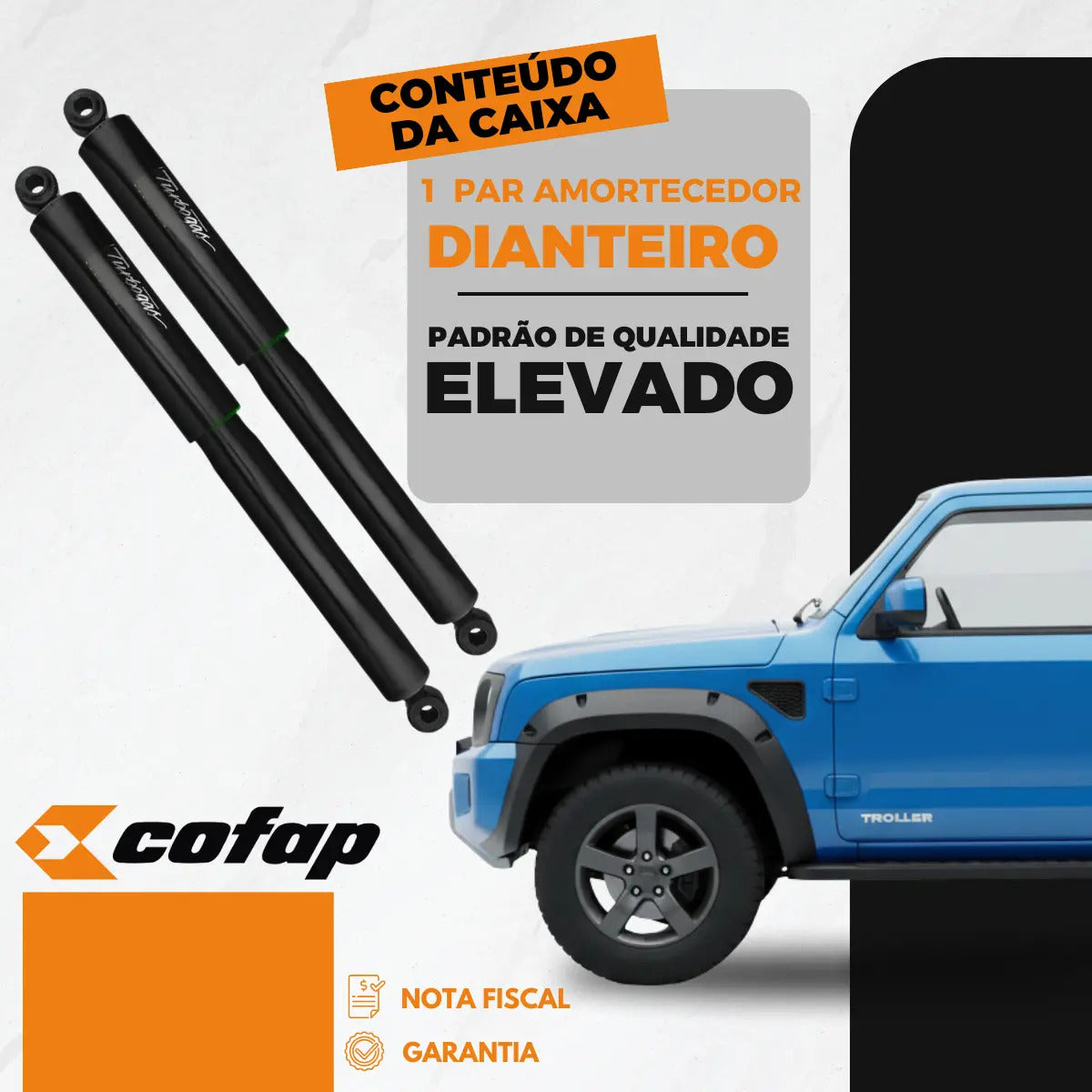 Par Amortecedor Traseiro Troller T4 3.2 20v 2016 2017 Cofap