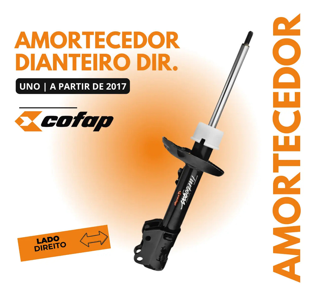 Amortecedor Dianteiro Direito C/ Barra Uno 2017/... Cofap