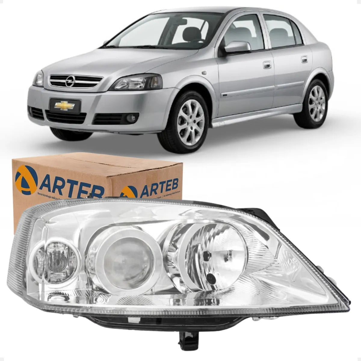 Farol Gm Astra 2003 A 2011 S/ Motor De Regulagem - Arteb