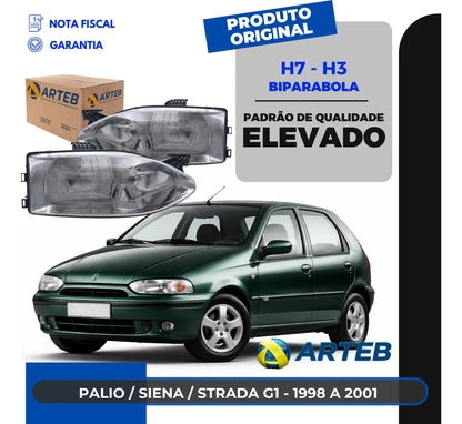 Farol Fiat Palio Strada G1 1996 A 2001 Foco Duplo Arteb