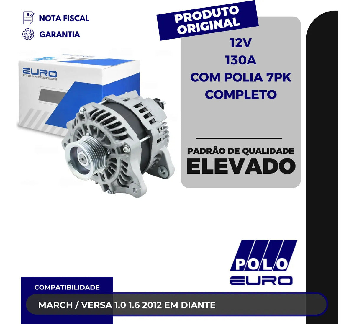 Alternador March / Versa 1.0 1.6 2012 Em Diante 12v130a
