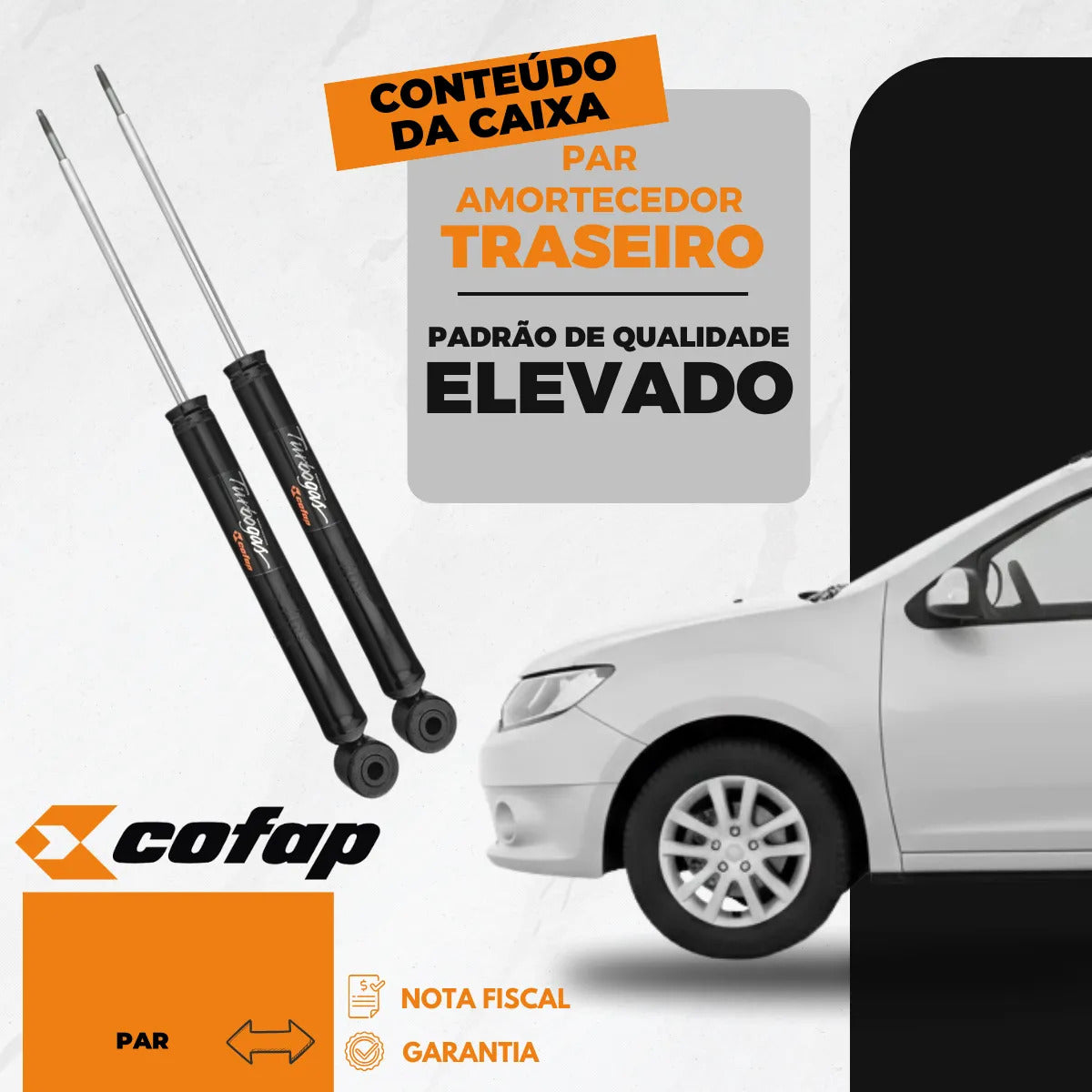 Par Amortecedor Traseiro Original Cofap Sandero 2007 2008