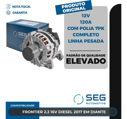 Alternador Frontier 2.3 Diesel 120a 2017 Com Polia 7pk