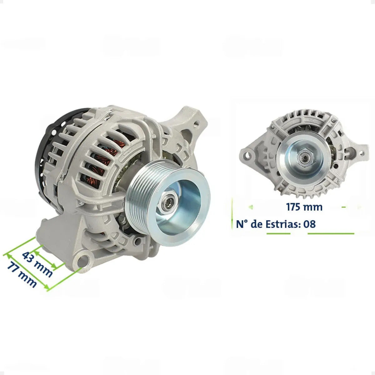 Alternador Cargo 2422e 2622e F250 Motor Cummins 12v 90a 8pk