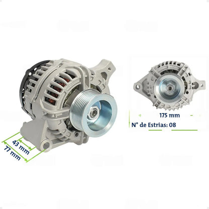 Alternador Cargo 2422e 2622e F250 Motor Cummins 12v 90a 8pk