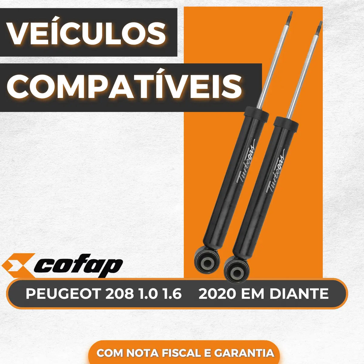 Par Amortecedor Traseiro Original Cofap 208 2020 Até 2024