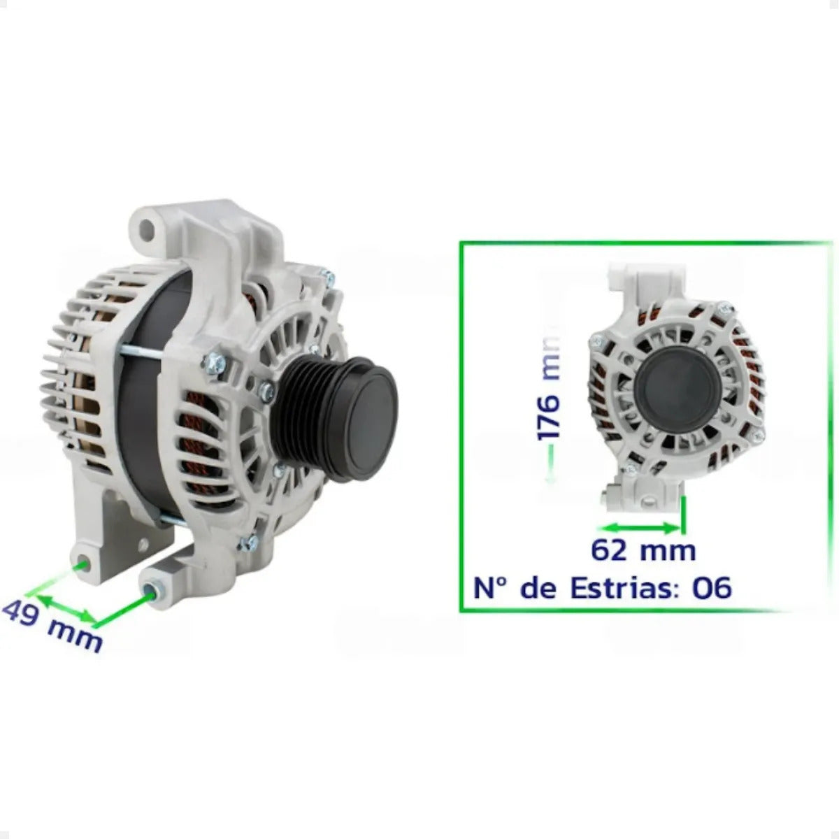 Alternador  Jeep Compass 2.0 16v Flex 2015+ - Euro 12v160a