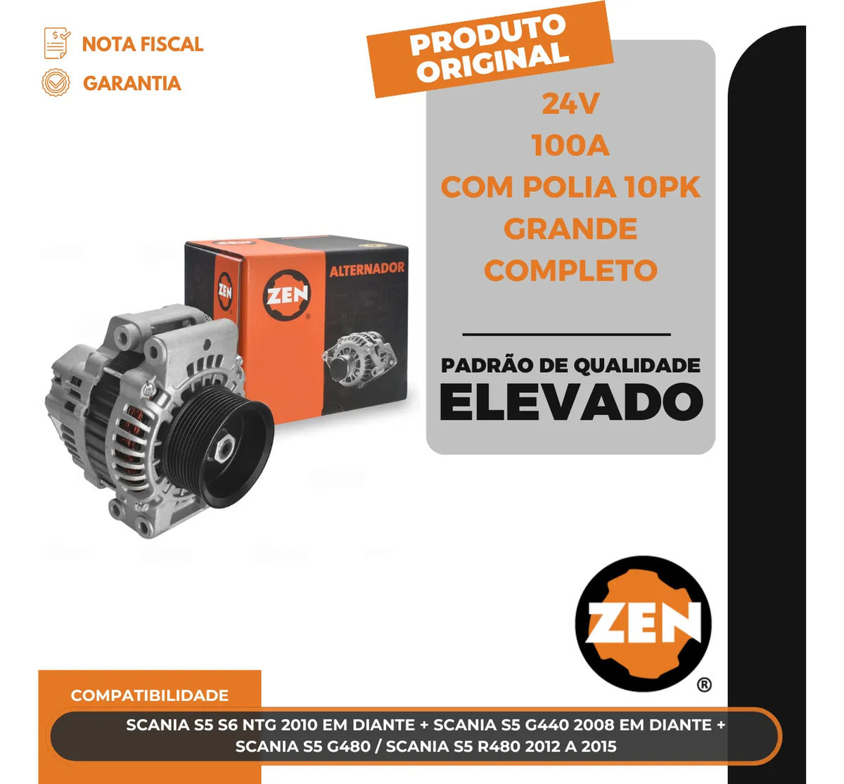 Alternador Scania S5 S6 G440 G480 R480 2008 Em Diante