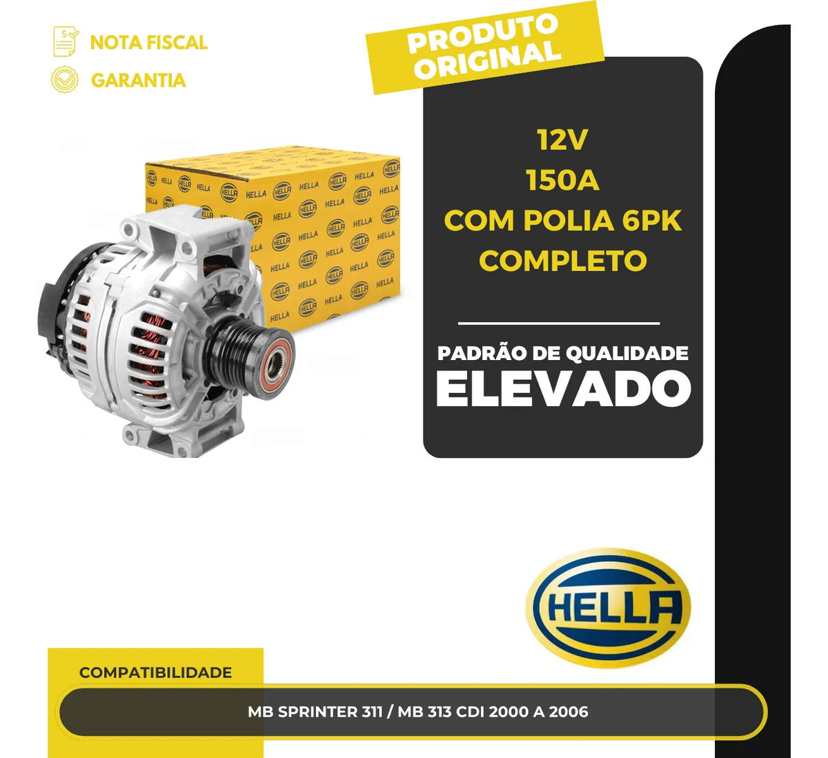 Alternador Sprinter 311 313 Cdi 2000 A 2006 12v 150a 6pk