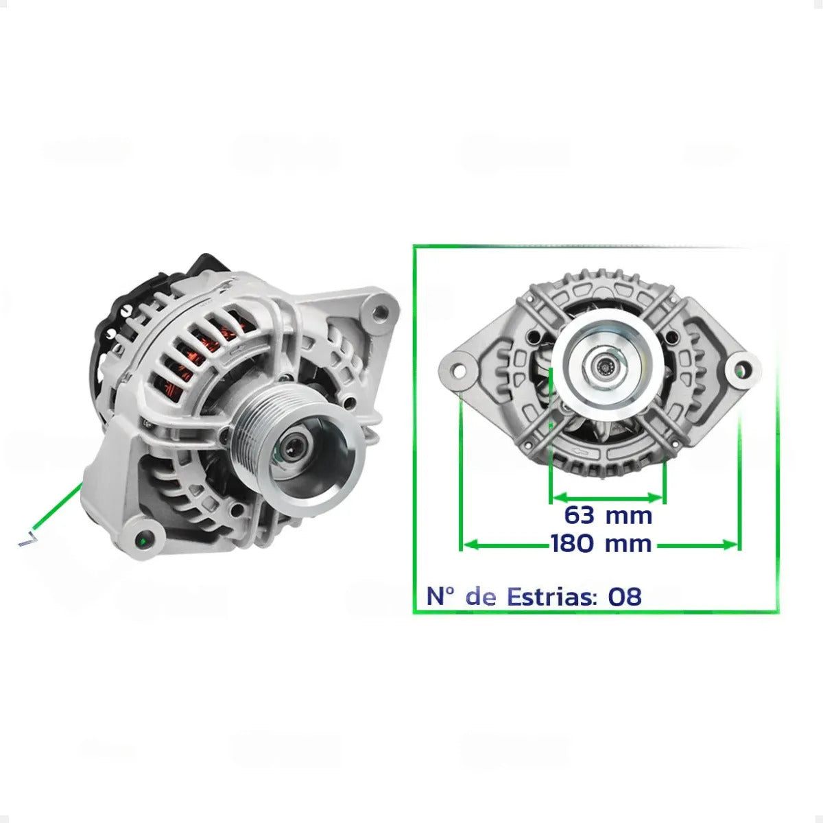 Alternador Zen Ford Cargo 12v 90a Com Polia Completo