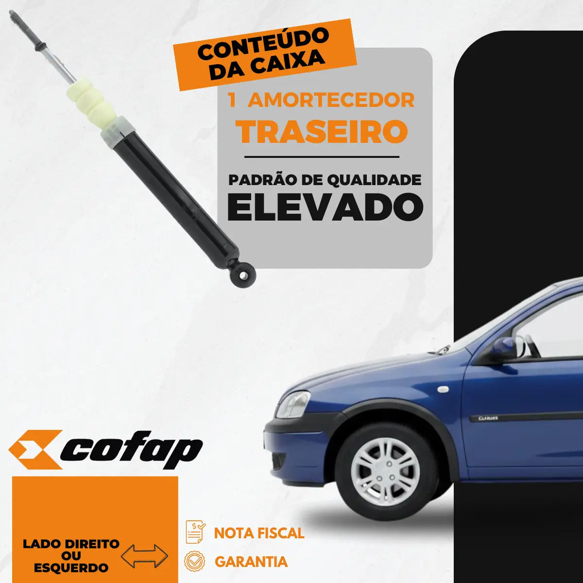 Amortecedor Traseiro Gm Corsa Celta Classic Prisma Cofap