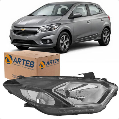 Farol H4 Mascara Negra Onix Prisma Ltz 2017 A 2019 Arteb