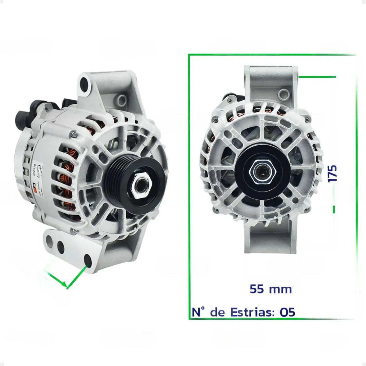 Alternador Focus 1.6 Zetec Rocam 90a 12v Com Polia 6pk