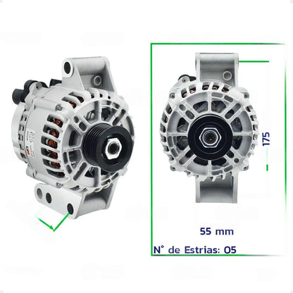 Alternador Focus 1.6 Zetec Rocam 90a 12v Com Polia 6pk