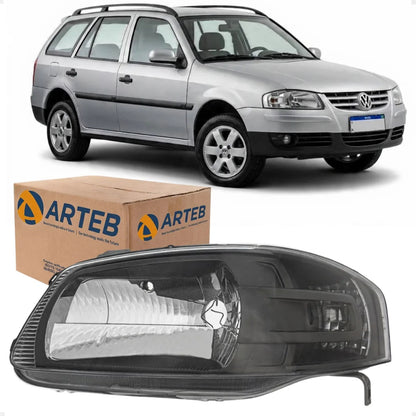 Farol Vw Gol Parati G4 2005 Diante Máscara Cinza Arteb