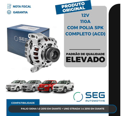 Alternador Fiat Palio Uno 2000 A 2016 Strada 2003 Até 2020