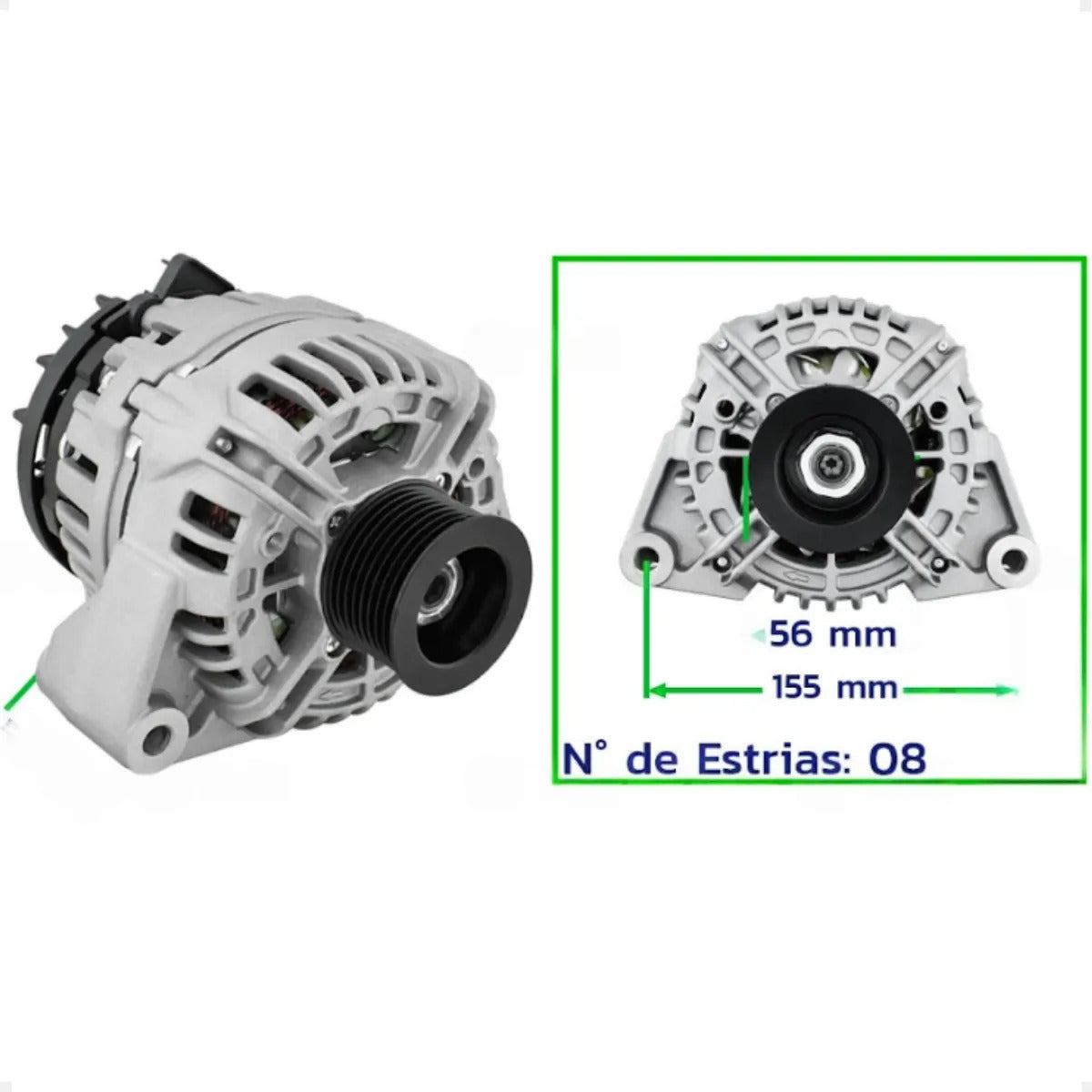 Alternador John Deere 6100 6110 6130 6150 7515 Trator