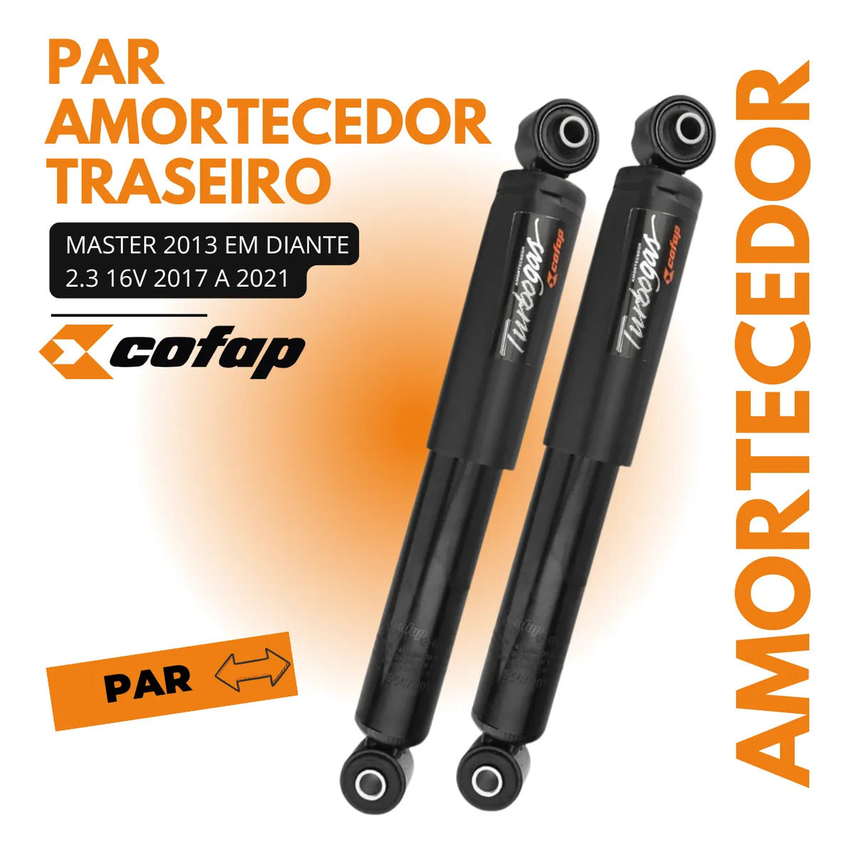 Par Amortecedor Traseiro Master 2.3 16v Original Cofap