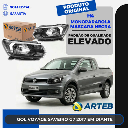Farol Másc Negra Gol Voyage G7 Saveiro G7 17 A 22 Orig Arteb