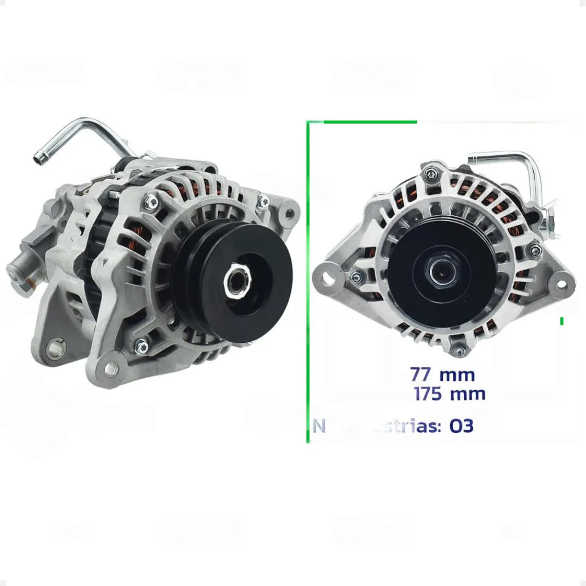 Alternador L200 Pajero 2.5 90a 12v Com Polia 2v 77mm