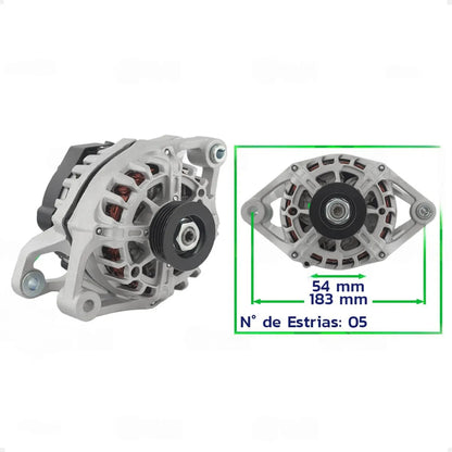 Alternador Caterpillar 24v 120a Com Polia 5pk  Completo