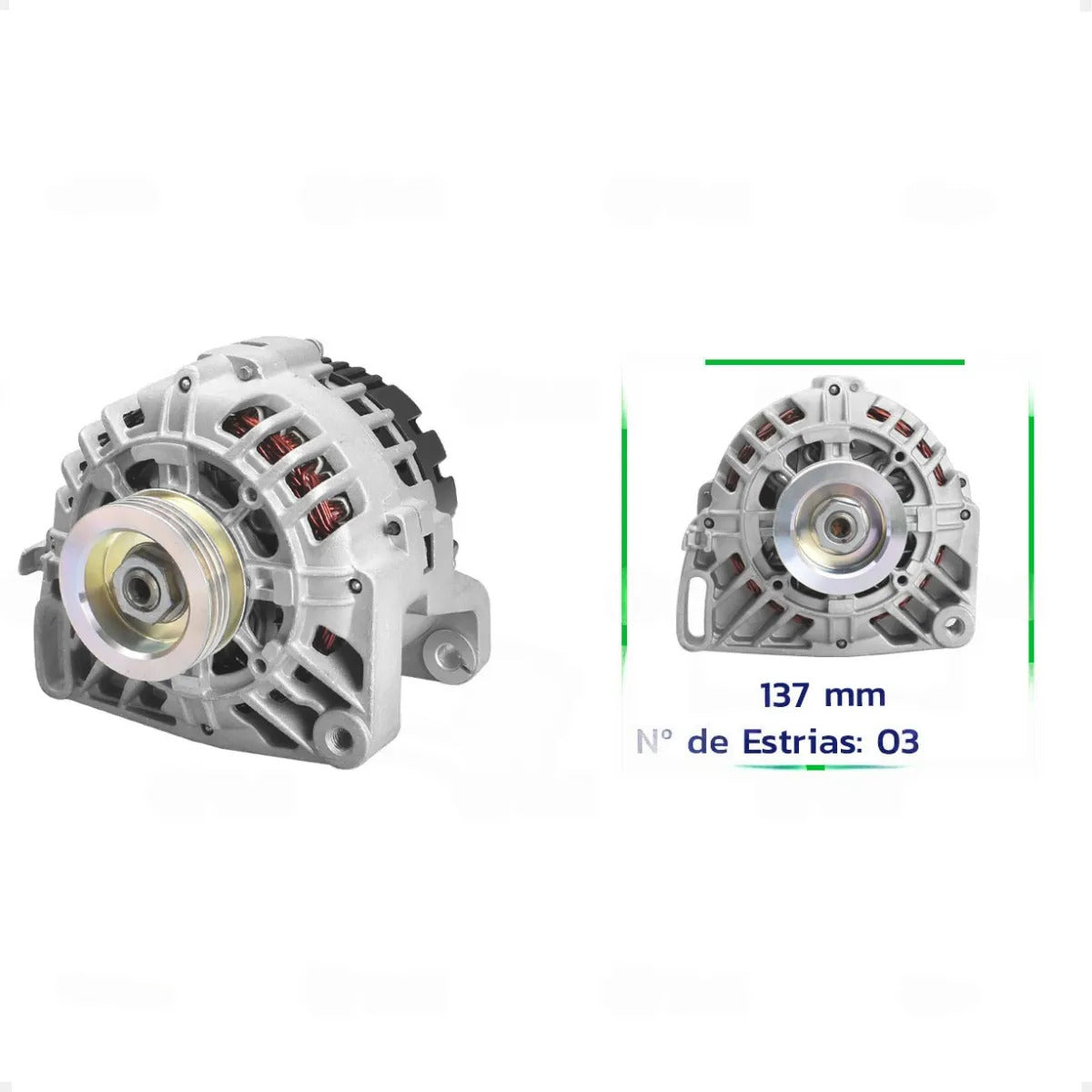 Alternador Clio Sandero Logan 206 1.0 12v 95a Com Polia 3pk