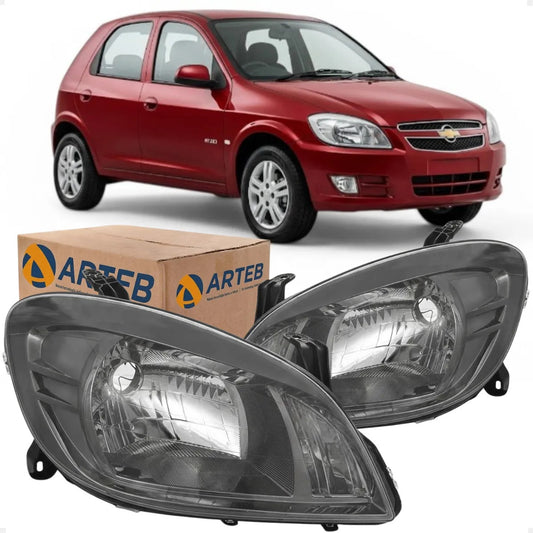 Farol Prisma / Celta 2002 A 2011 Máscara Dark Chrome Arteb