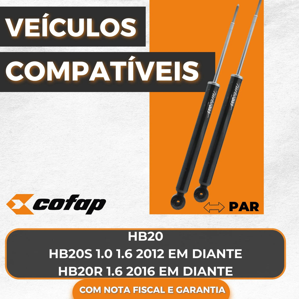 Par Amortecedor Traseiro Cofap Hb20 2012 Em Diante Gb48246