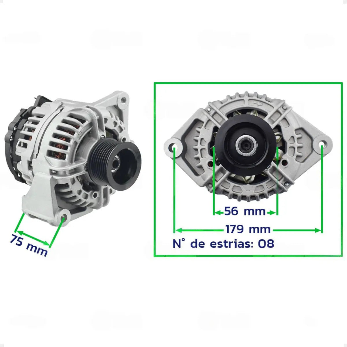 Alternador Cargo 712 815 915 2000 A 2012 12v90acom Polia
