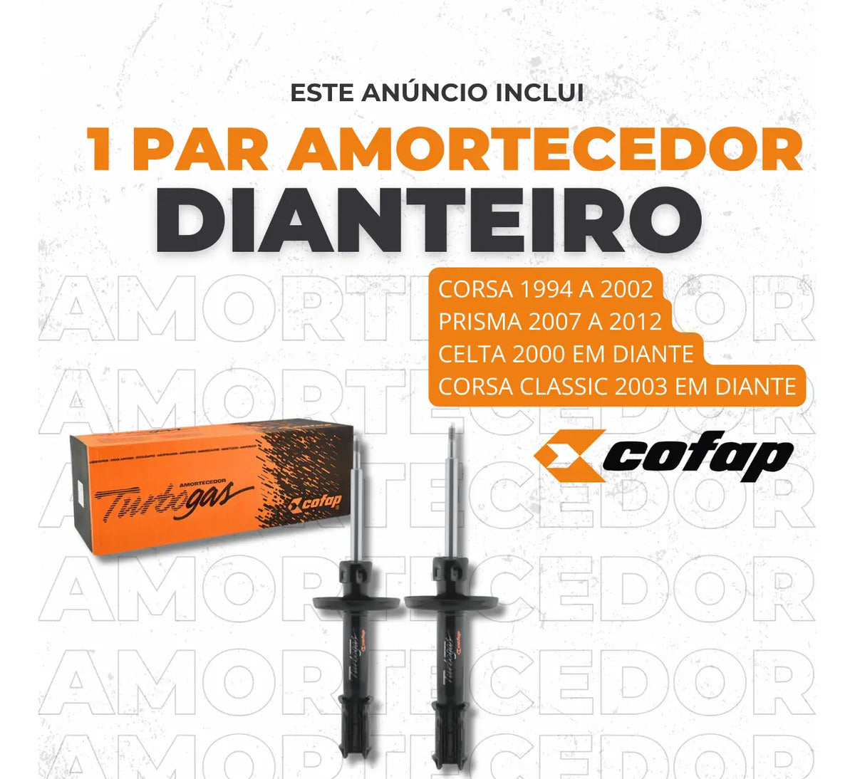 Par Amortecedor Dianteiro Turbogas Cofap Corsa Classic 2008