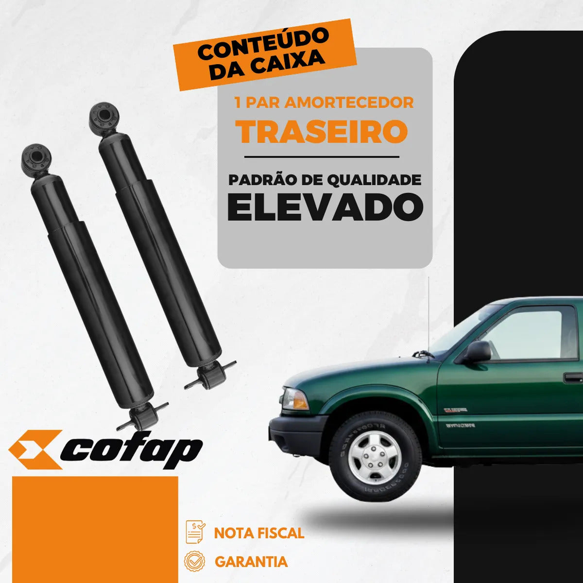Par Amortecedor Traseiro Original Cofap S10 2.4 2008 A 2012