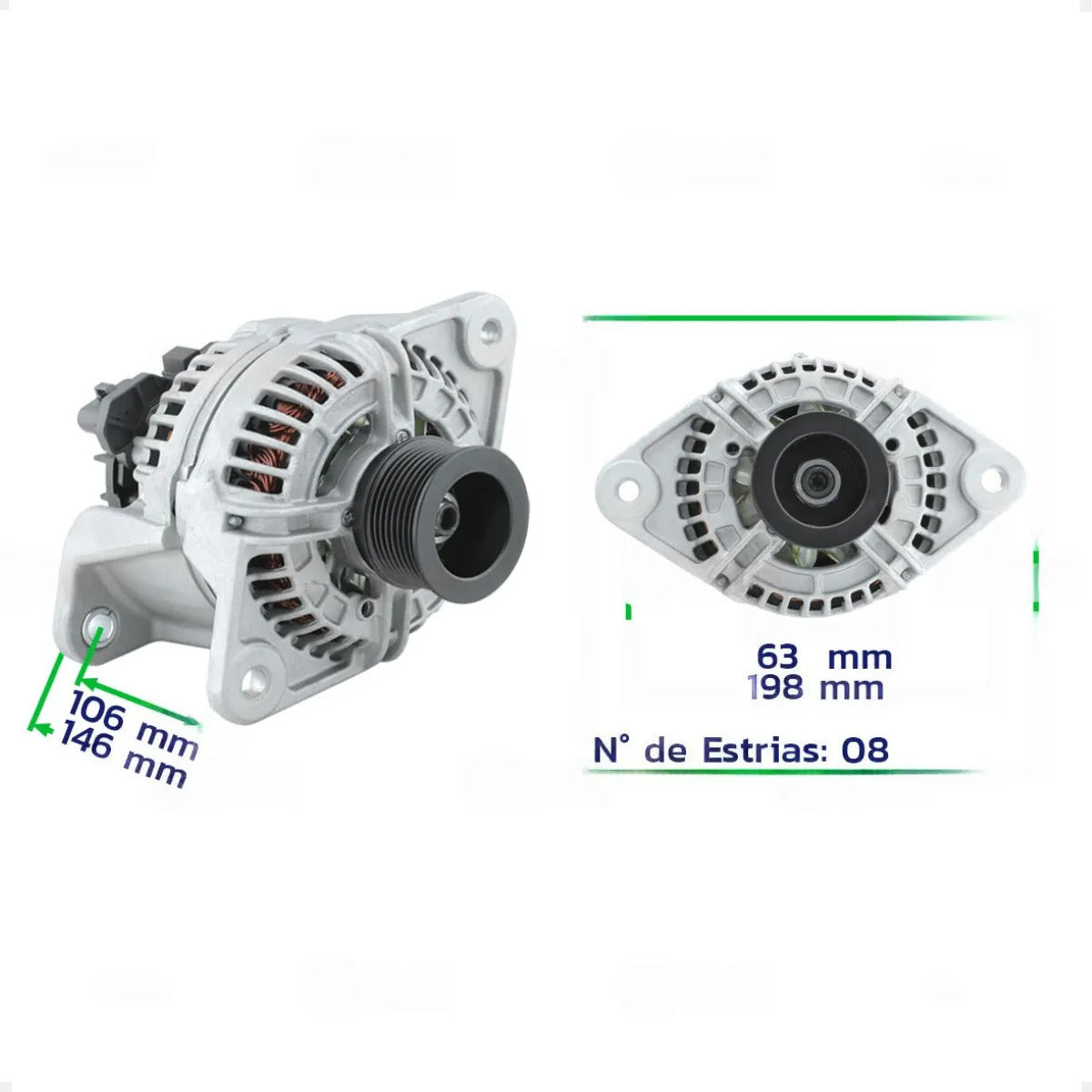 Alternador Volvo Fh12 Fm12 Nh12 Ônibus  80a Com Polia 8pk