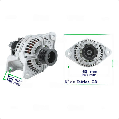 Alternador Volvo Fh12 Fm12 Nh12 Ônibus  80a Com Polia 8pk
