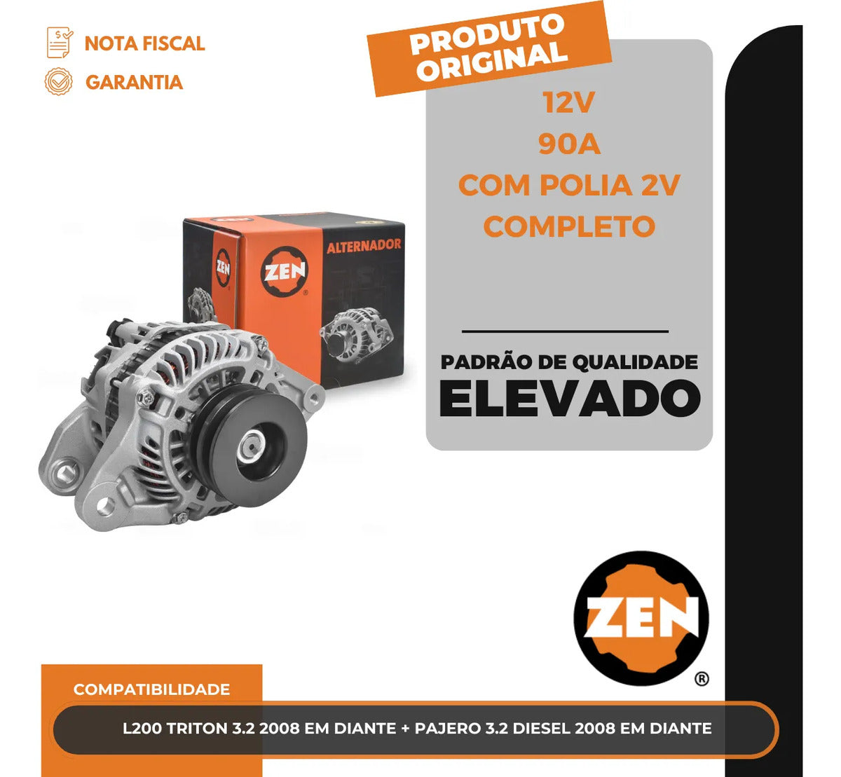 Alternador L200 3.2 2007 A 2018 Pajero 3.2 06 Até 21 Diesel