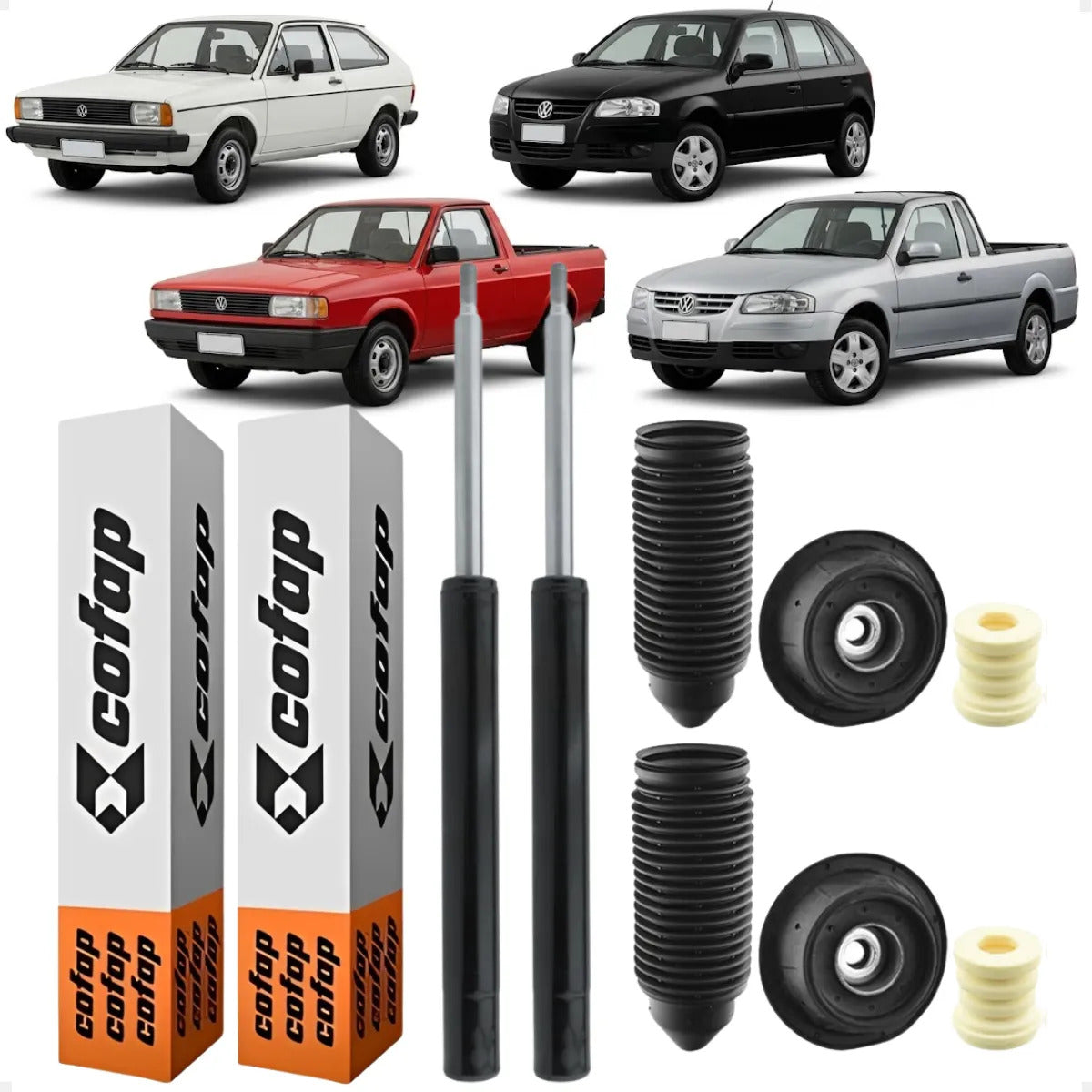 Kit 2 Amortecedor Dianteiro Cofap Gol Saveiro + Coxin Coifa