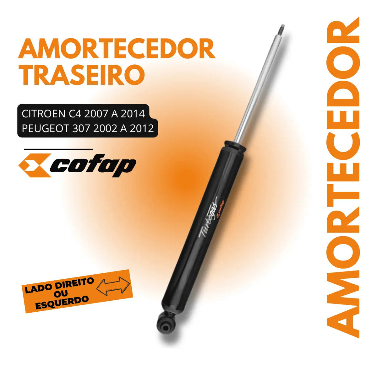Amortecedor Traseiro Peugeot 307 Ate 2012 Cofap Gl13081