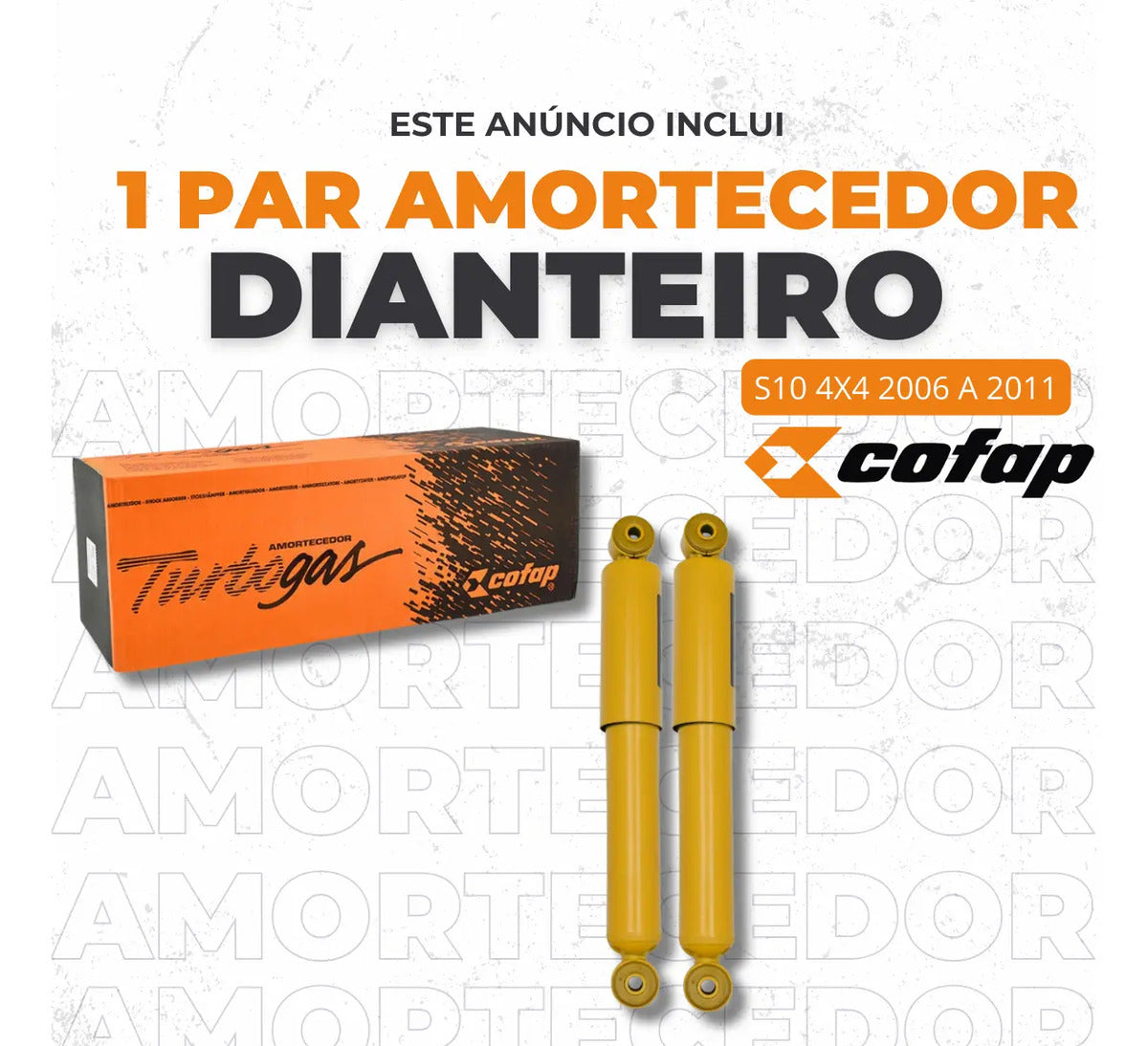 Par Amortecedor Dianteiro Cofap S10 4x4 06/2006 A 2011