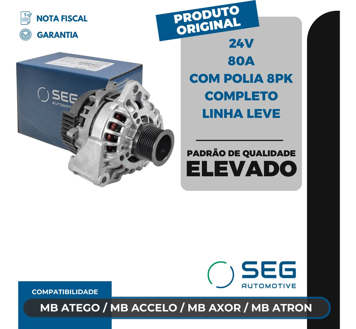 Alternador Atego 4.3 4.8 Axor 7.2 Accelo 4.8 2003 A 2022