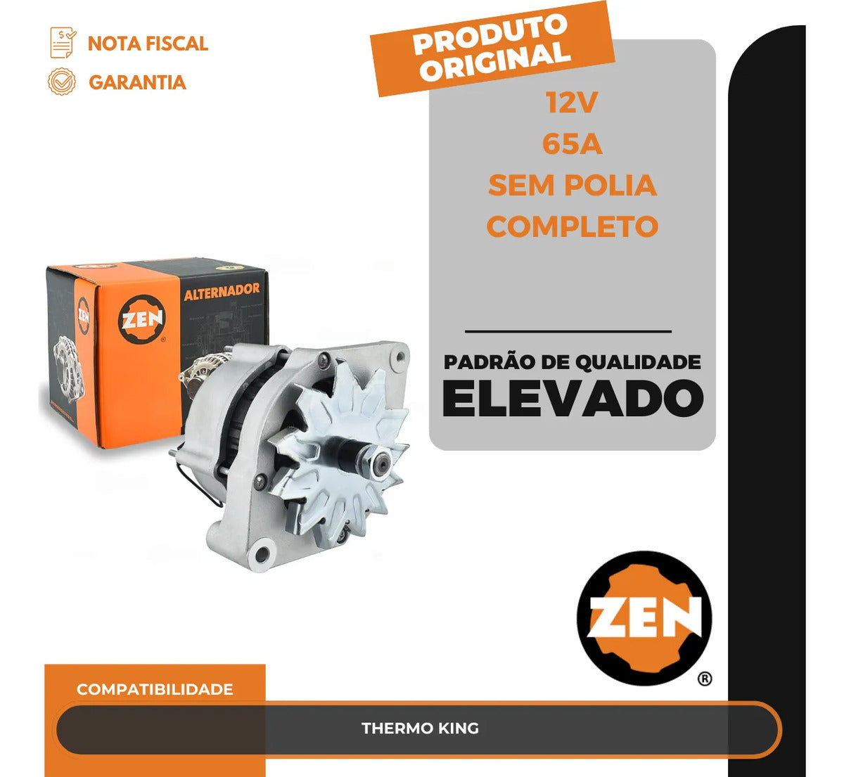 Alternador Thermo King 12v 65a Sem Polia Completo